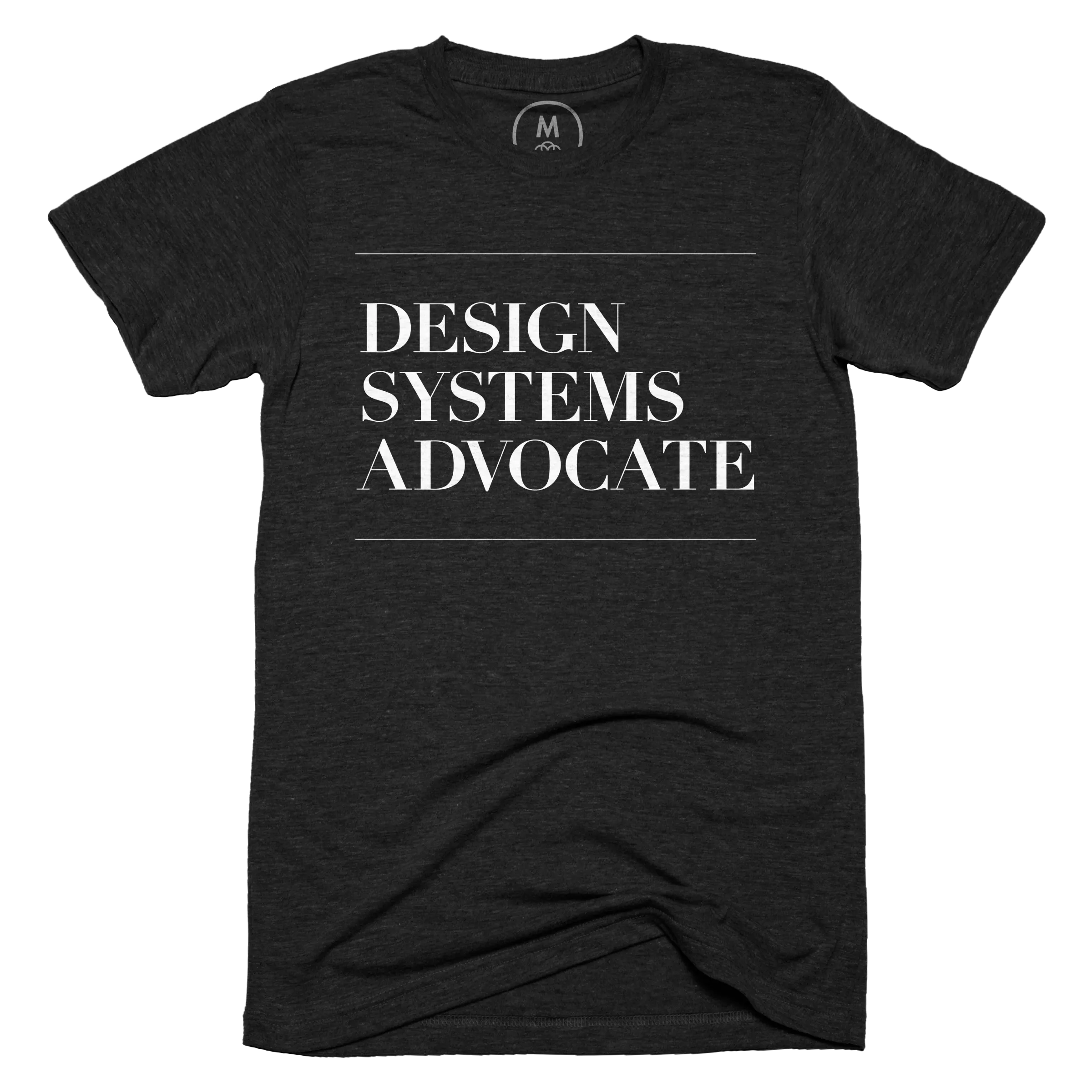 Ask me about my design system (light text)” graphic tee, pullover