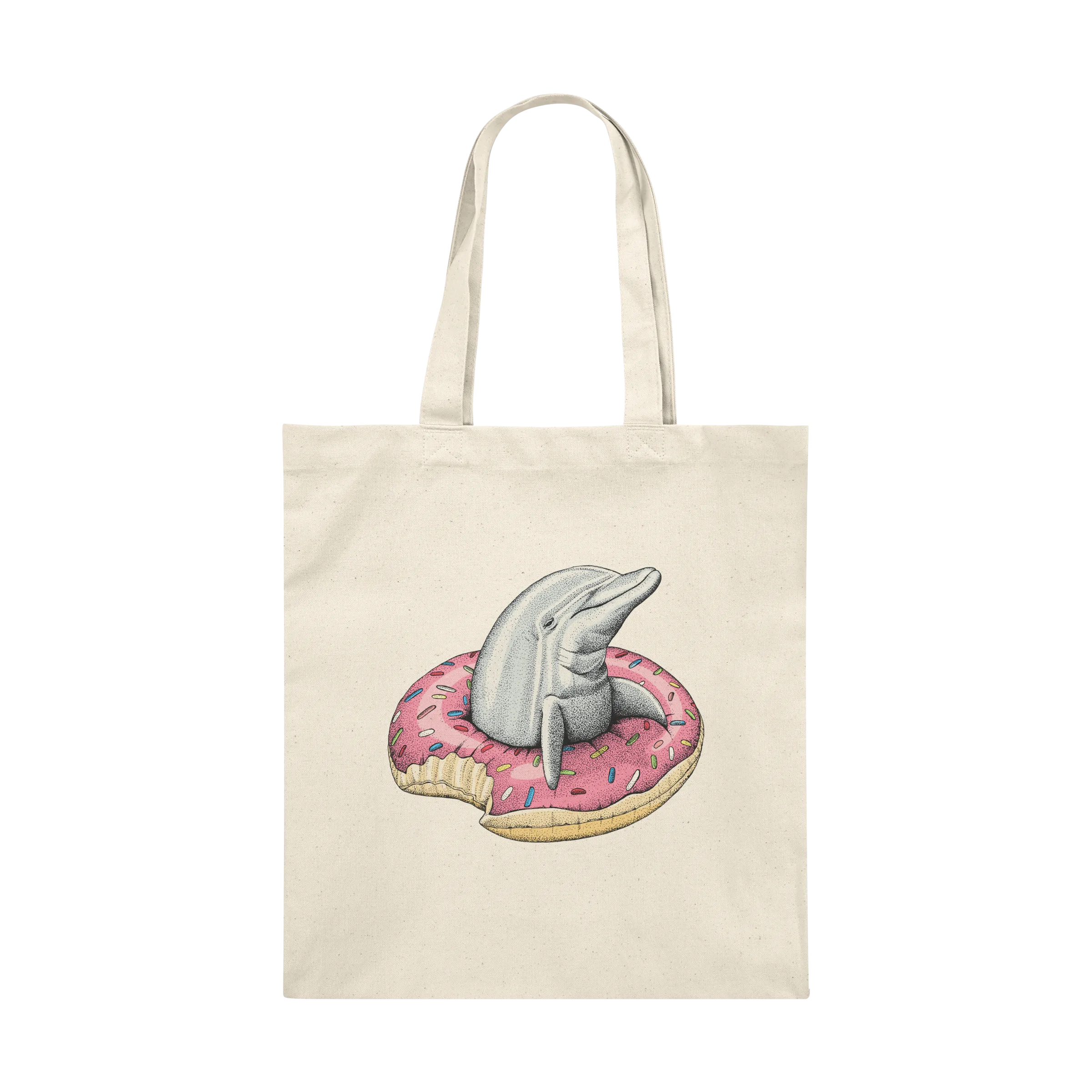Lager Lure Bass Beer” graphic canvas tote by Habby Art.