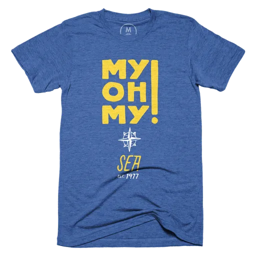 Seattle Mariners Homage Doddle Collection My Oh My Tri-Blend T-Shirt - Aqua
