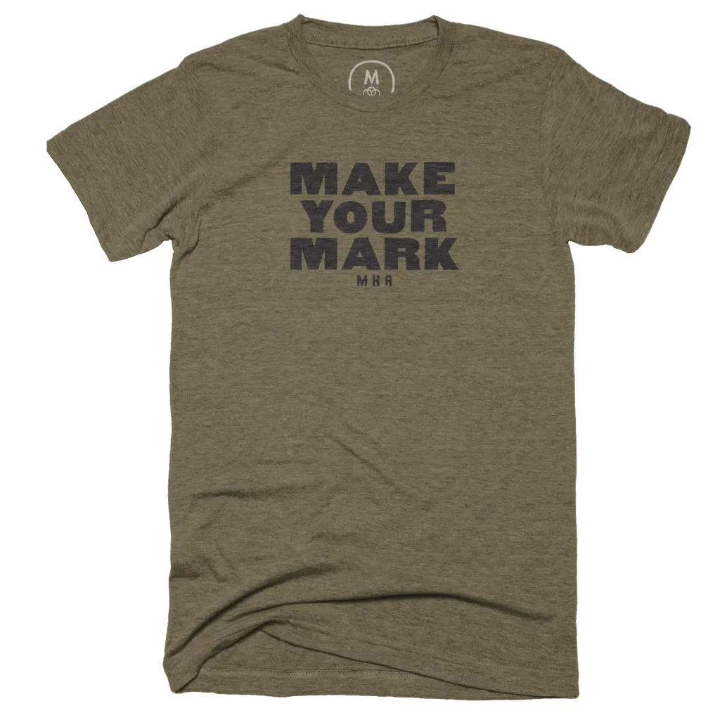 “Make Your Mark” graphic tee, pullover hoodie, onesie, tank, and