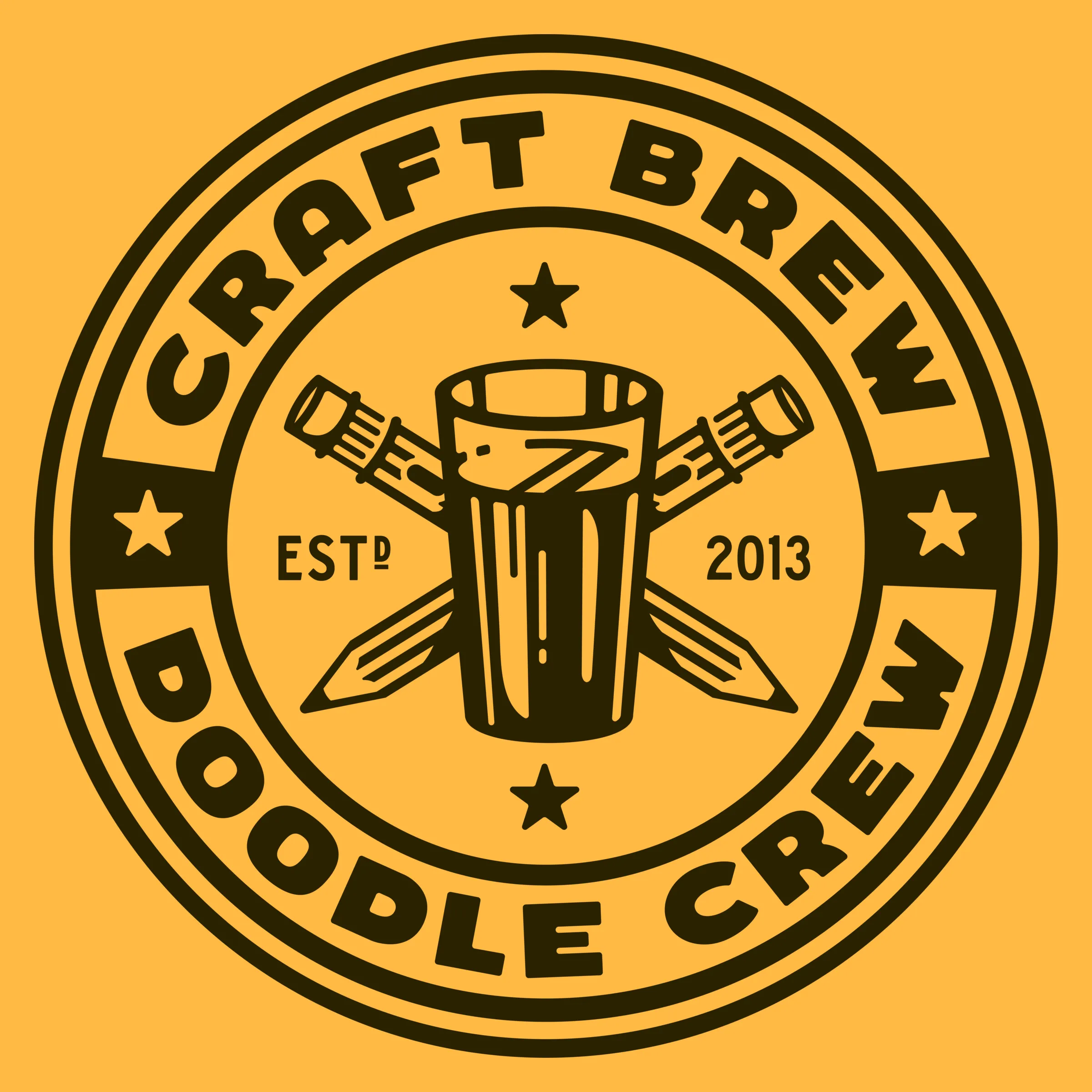 Craft Brew Doodle Crew - 10 year logo - 1-Color” graphic tee, pullover  crewneck, pullover hoodie, tank, and onesie by RONLEWHORN.