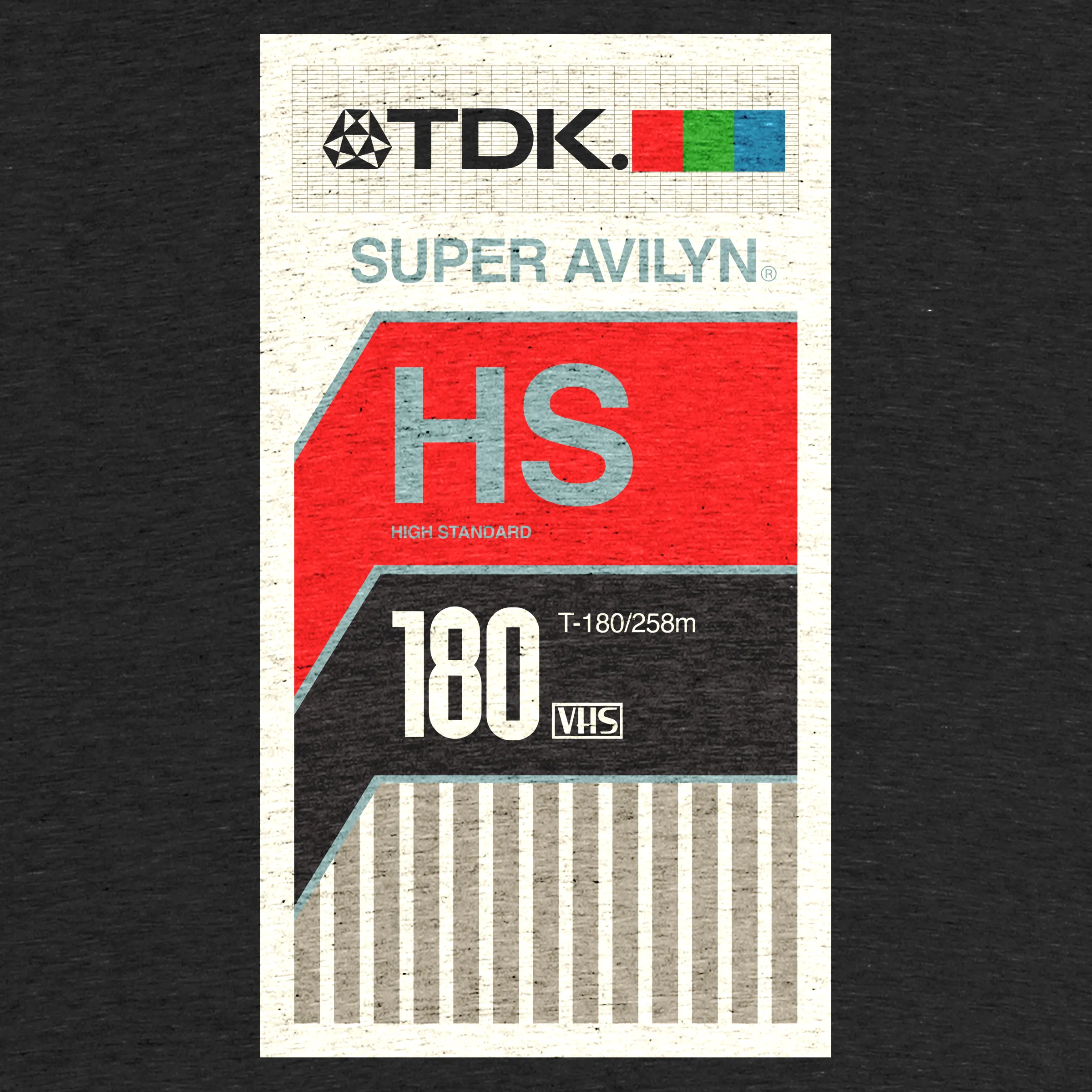 VHS OLD VINTAGE CASSETTE COVER (TDK 180)” graphic tee