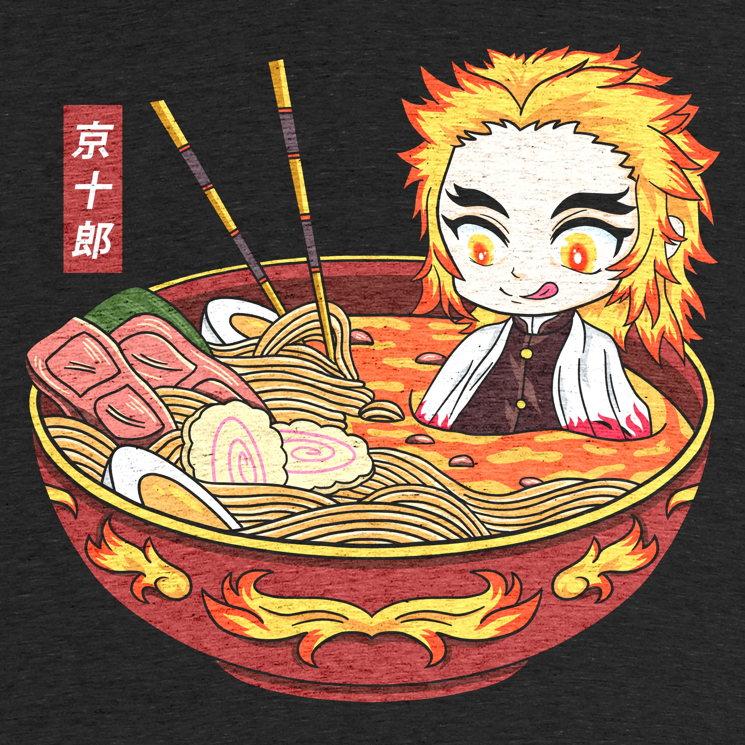 Ramen Rengoku Kyojuro Demon Slayer graphic tee pullover hoodie