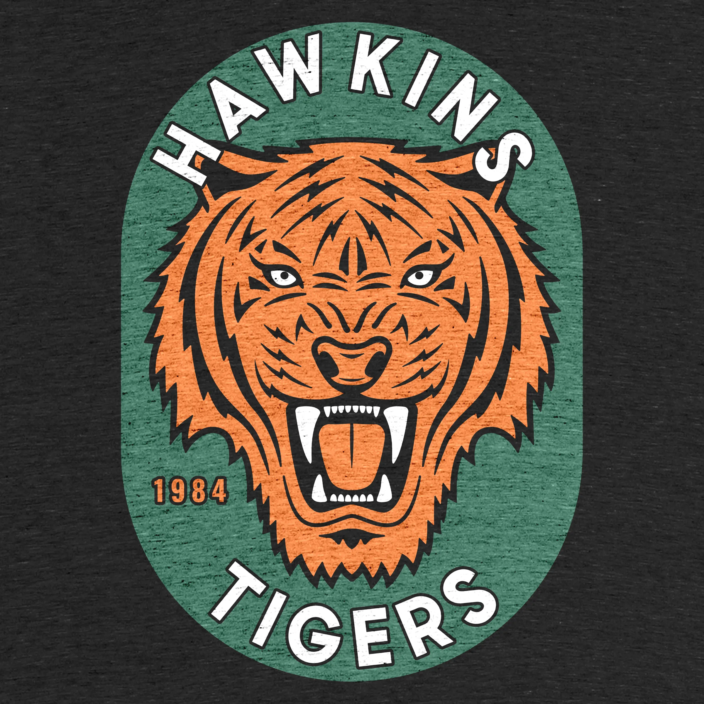 Hawkins Tigers” graphic tee, pullover crewneck, pullover hoodie, tank, and  onesie by Eric Overton. | Cotton Bureau