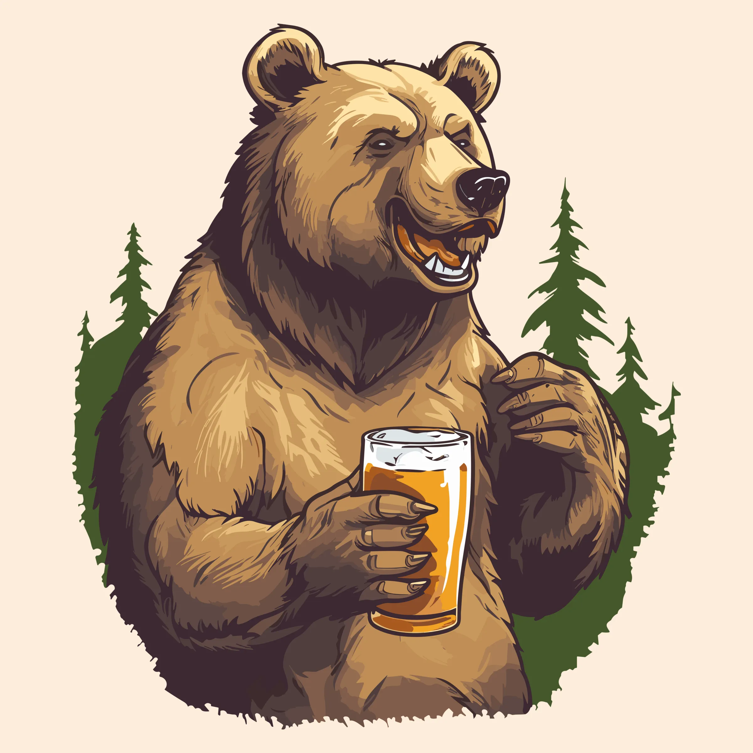 Bear with Beer graphic tee pullover crewneck pullover hoodie