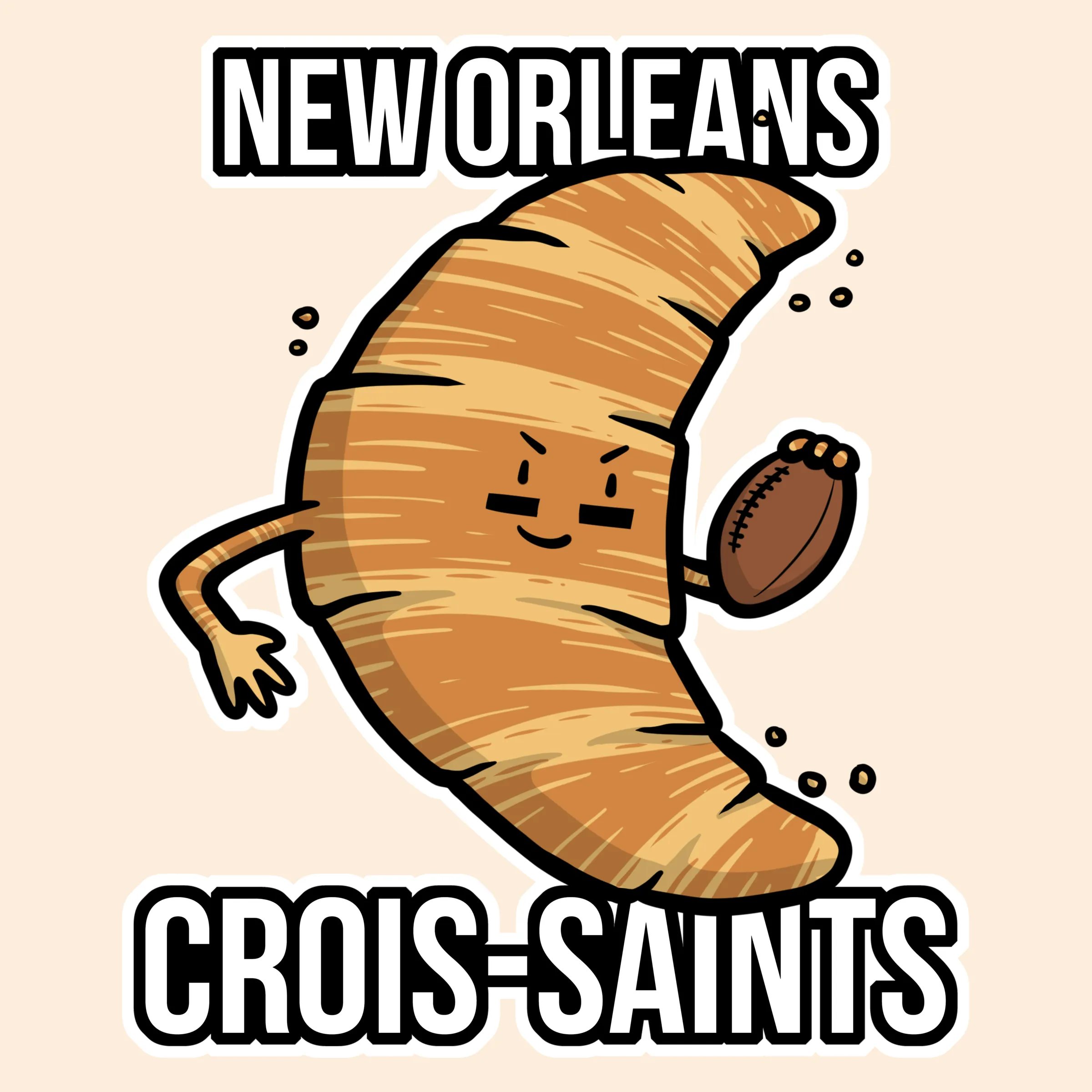 New Orleans Crois-saints” graphic tee, pullover crewneck, pullover hoodie,  tank, and onesie by Dan Jones.