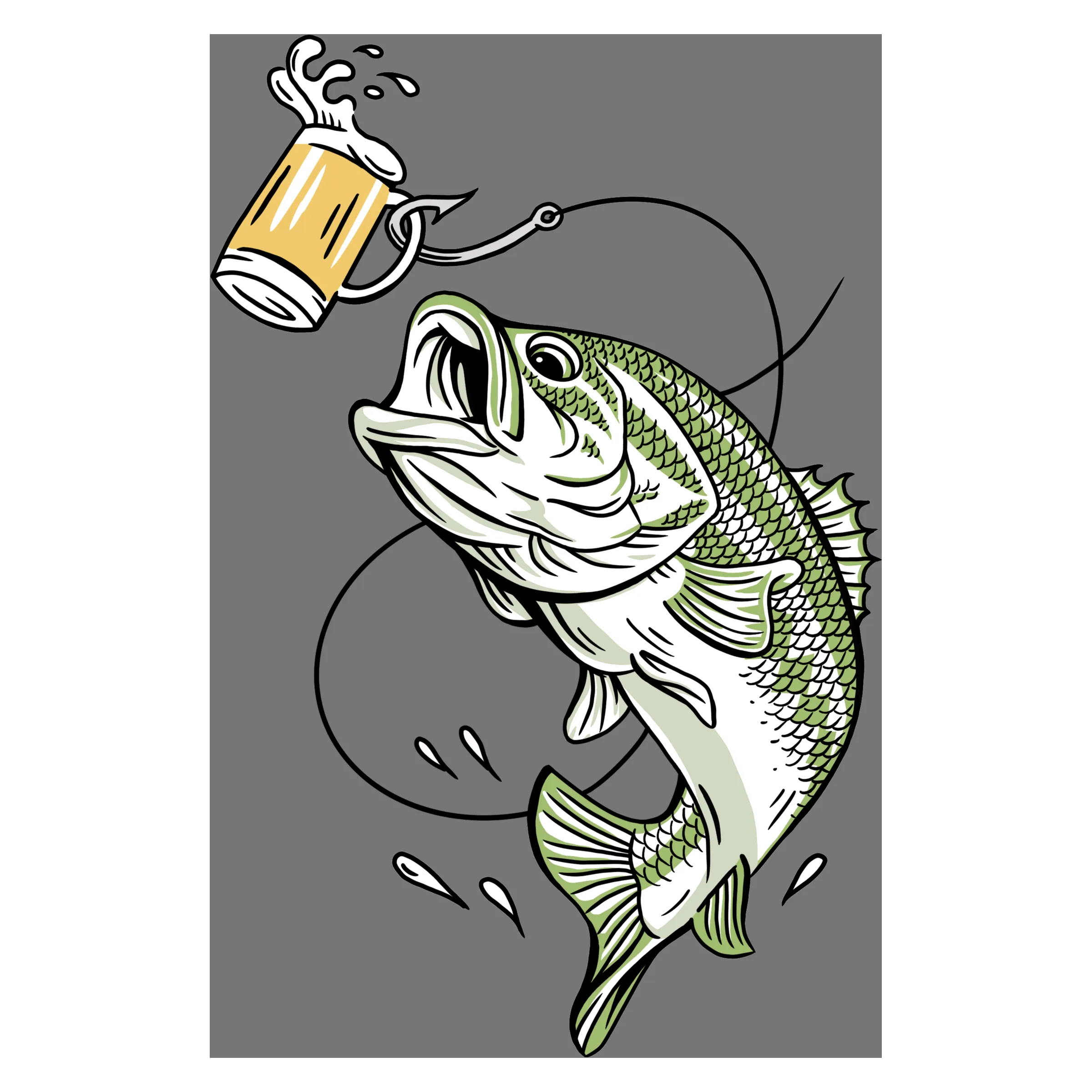 Lager Lure Bass Beer” graphic phone case by Habby Art.