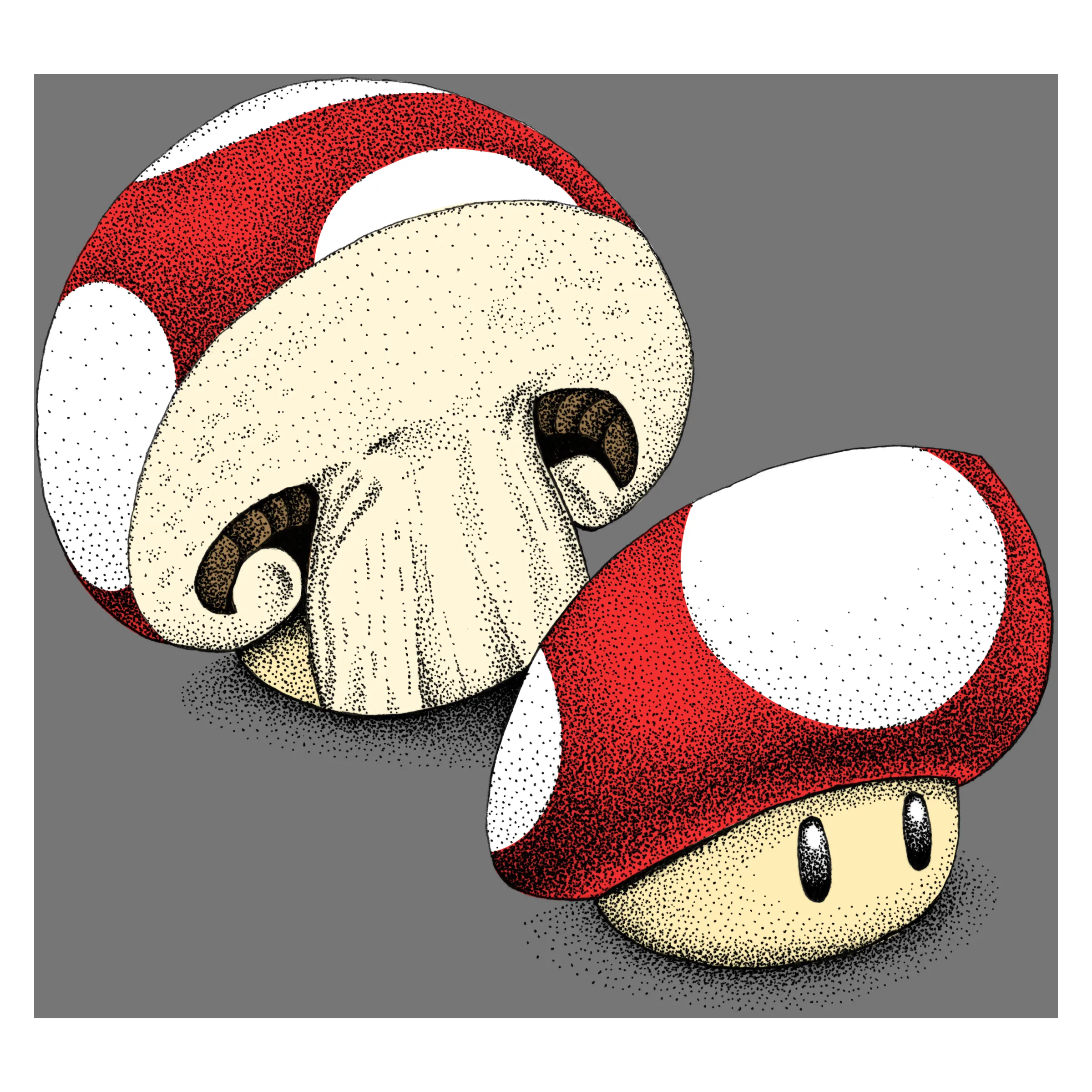 mario mushroom drawing