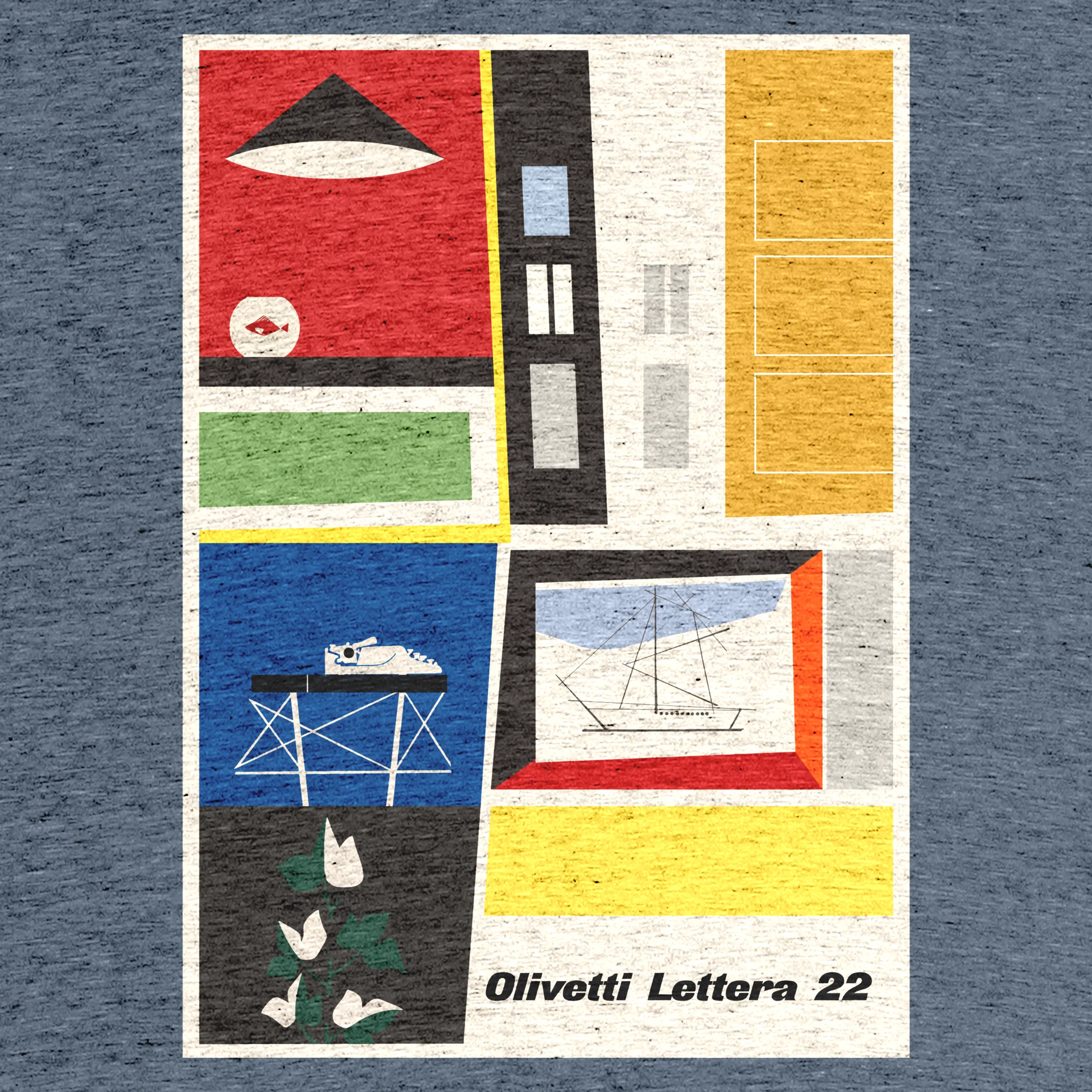 Olivetti Lettera 22 Typewriter Ad” graphic tee, pullover crewneck