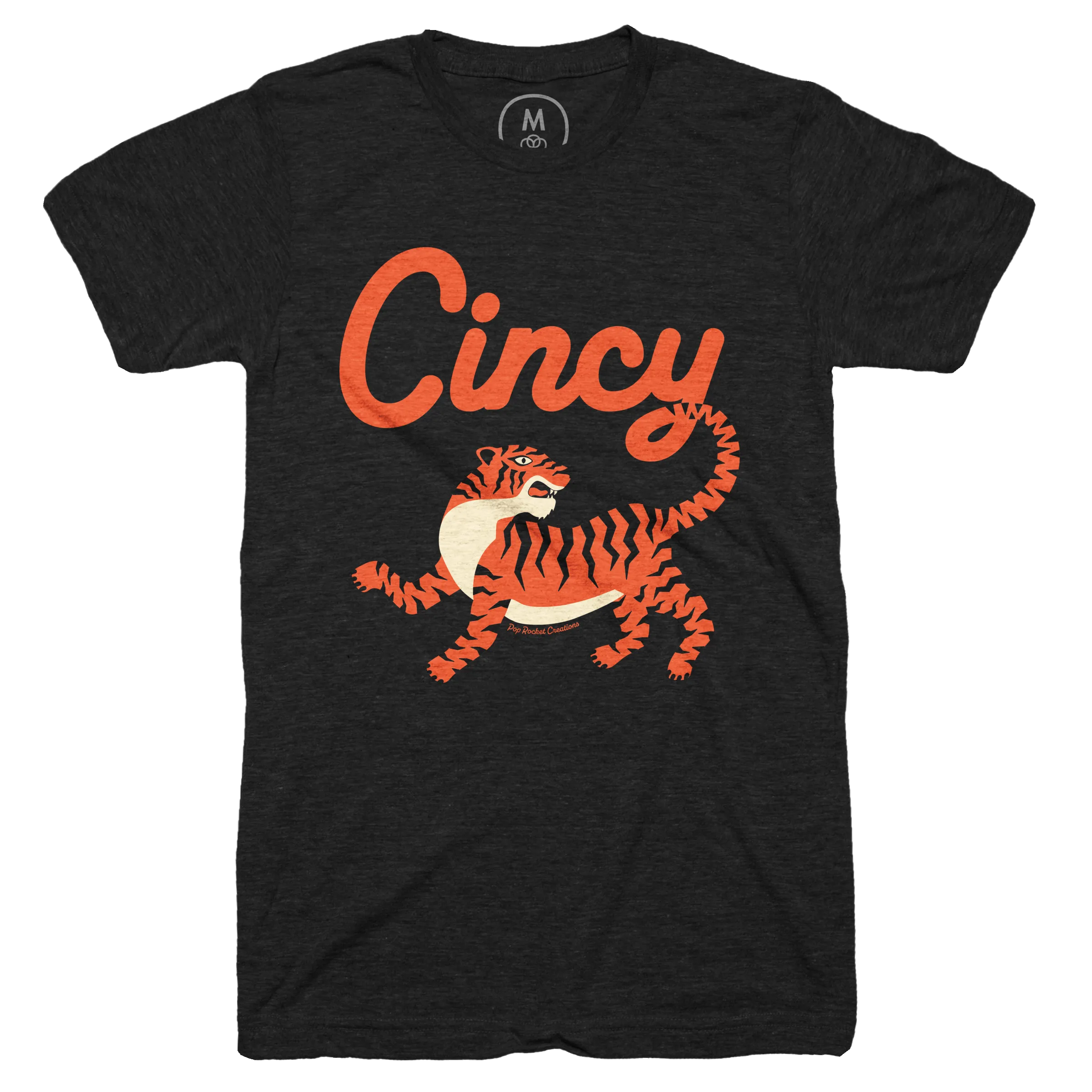 Cincinnati Tiger Black/Orange Sweatshirt on Light Gray Small