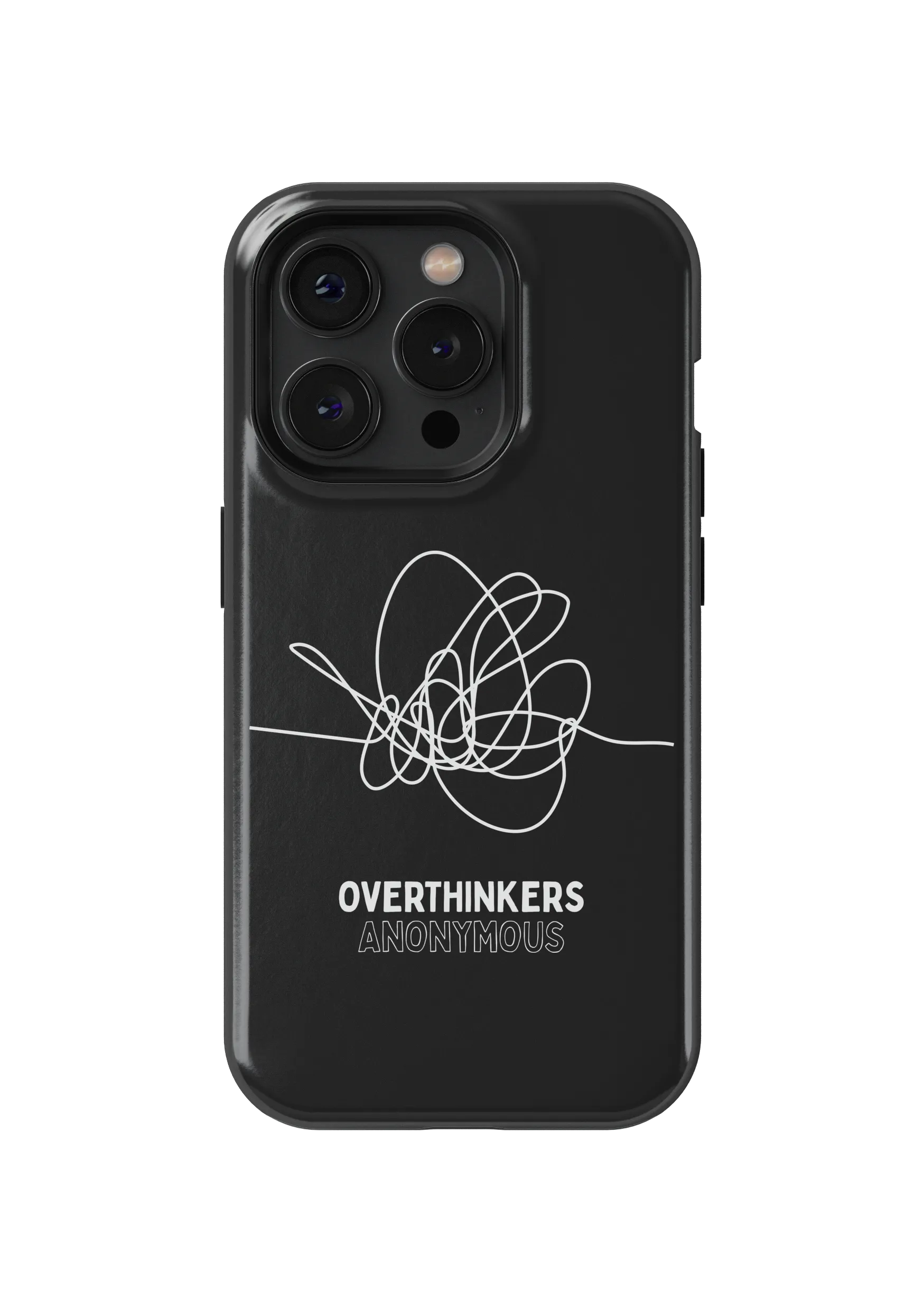 Overthinkers anonymous graphic phone case by Dan Rood. Cotton