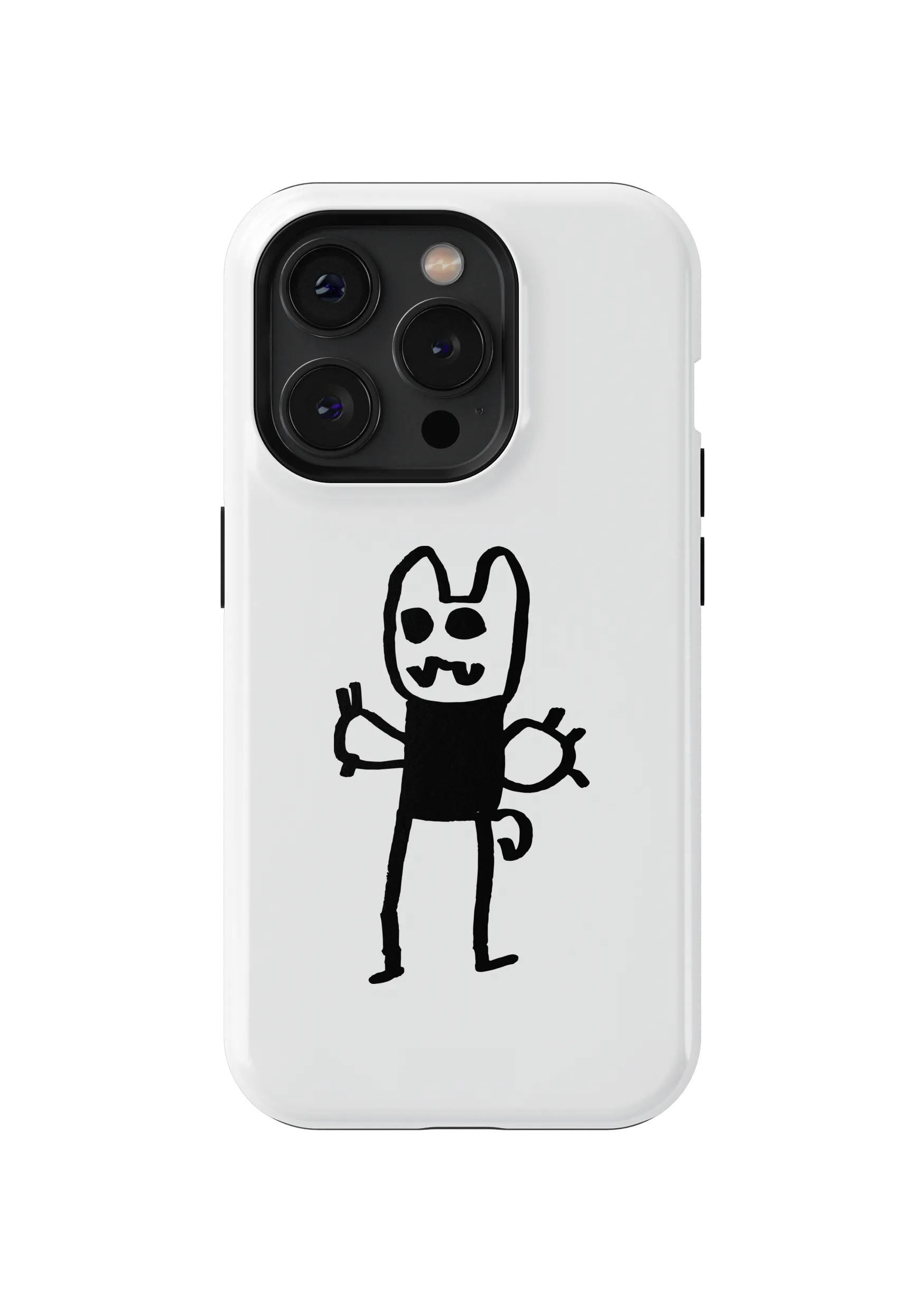 Jud drew a cat” graphic phone case by Josh Abe.