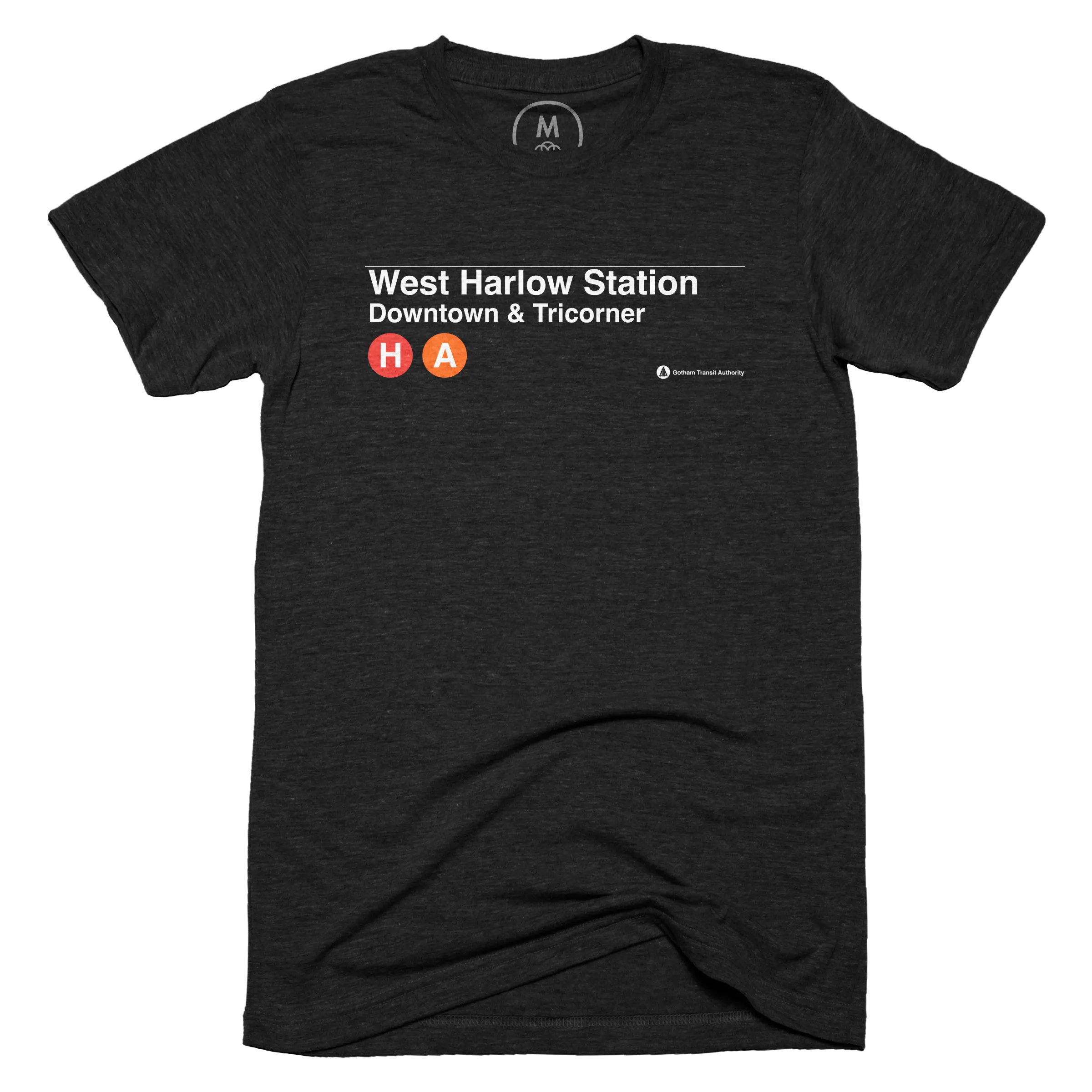 West Harlow Station” graphic tee, pullover crewneck, pullover hoodie, tank,  onesie, and long sleeve tee by Michael Donohoe. | Cotton Bureau