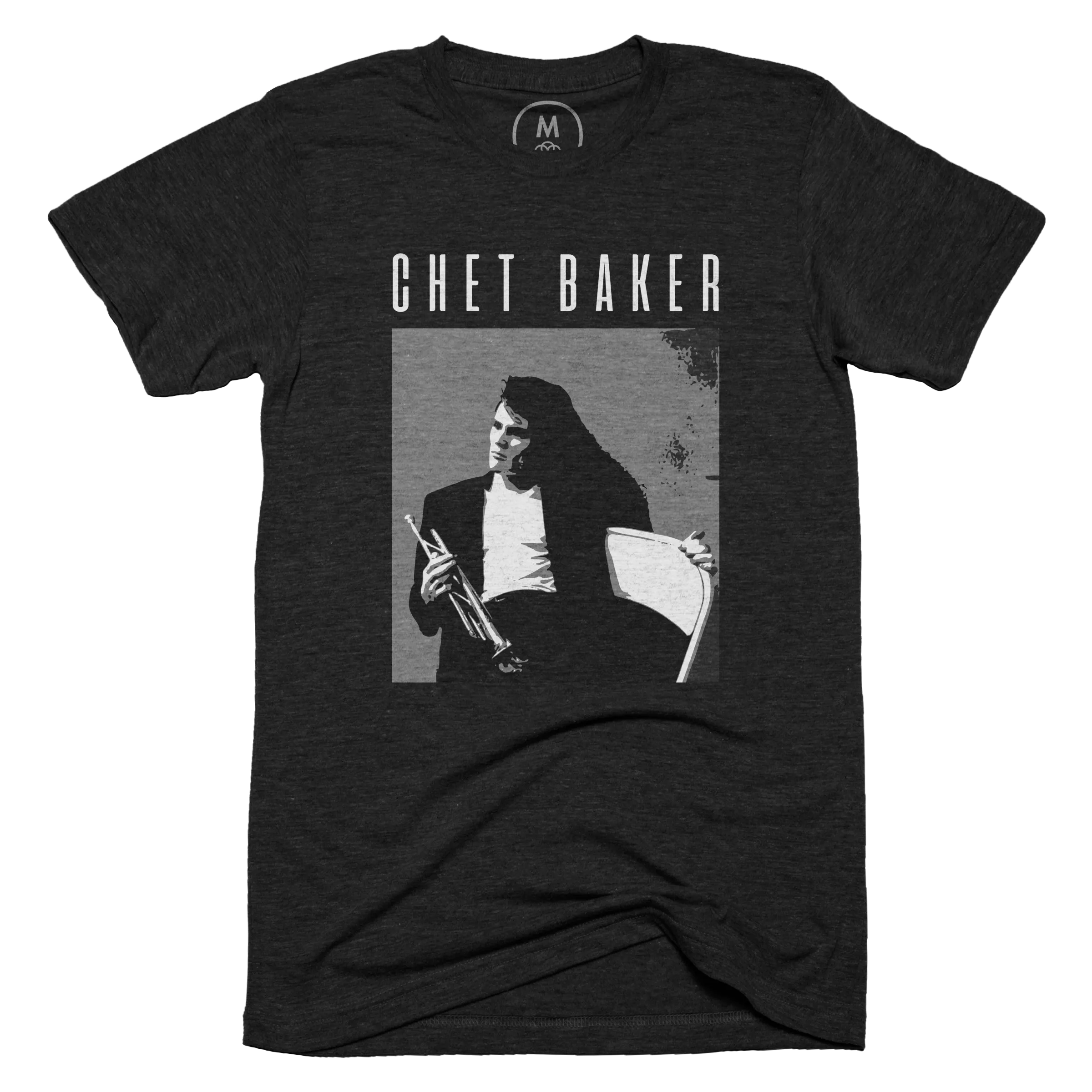 Chet Baker - Great Jazz Musician II” graphic tee, pullover hoodie, tank,  onesie, and pullover crewneck by BlackLineWhite Art.