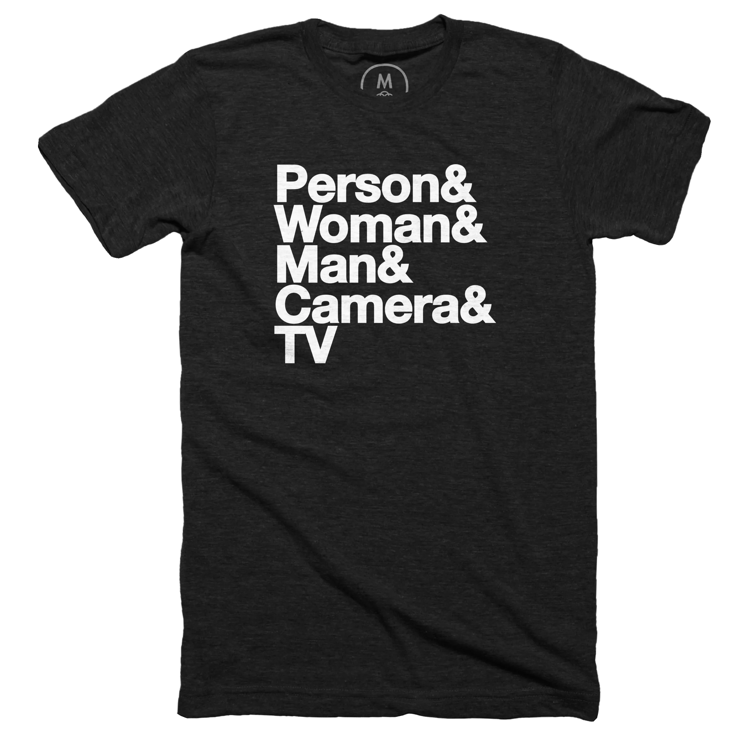 Person Woman Man Camera TV White graphic tee pullover hoodie