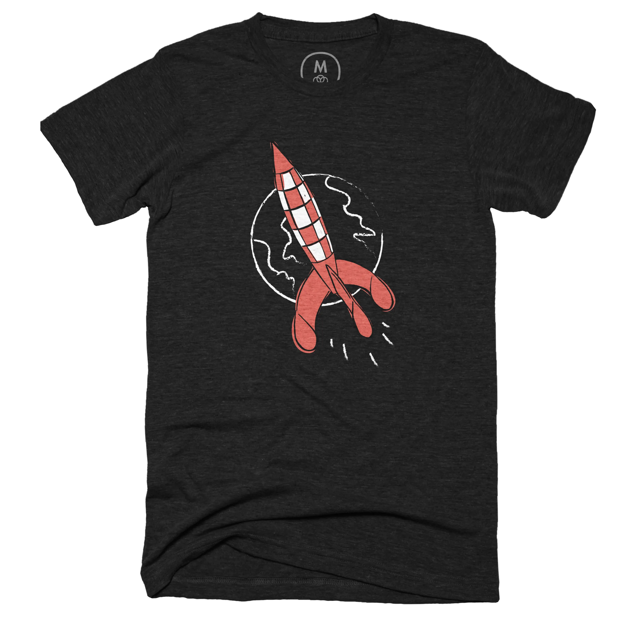 Tintin Destination Moon Rocket T Shirt