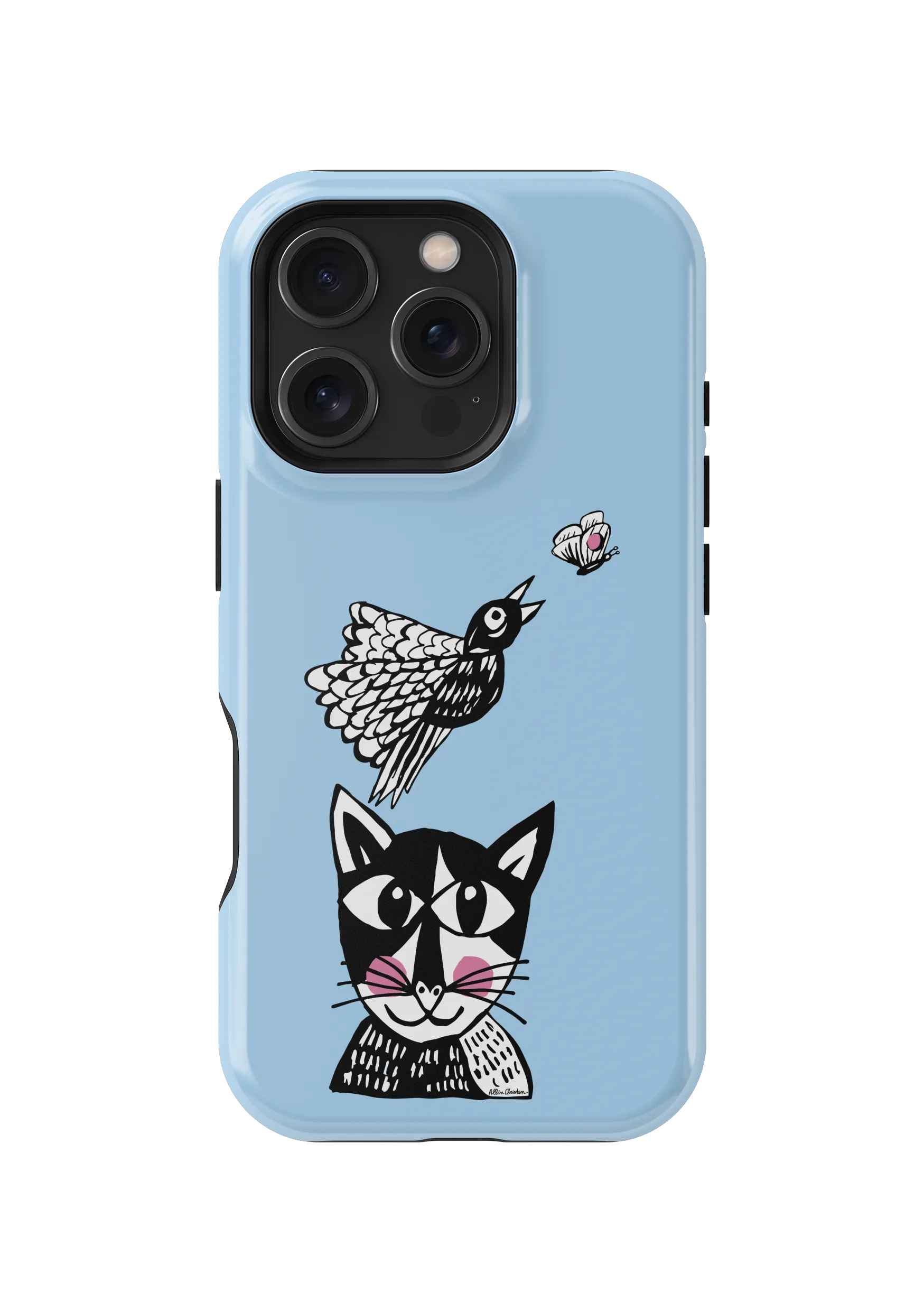 Cat, bird, etc” graphic phone case by Albin Christen