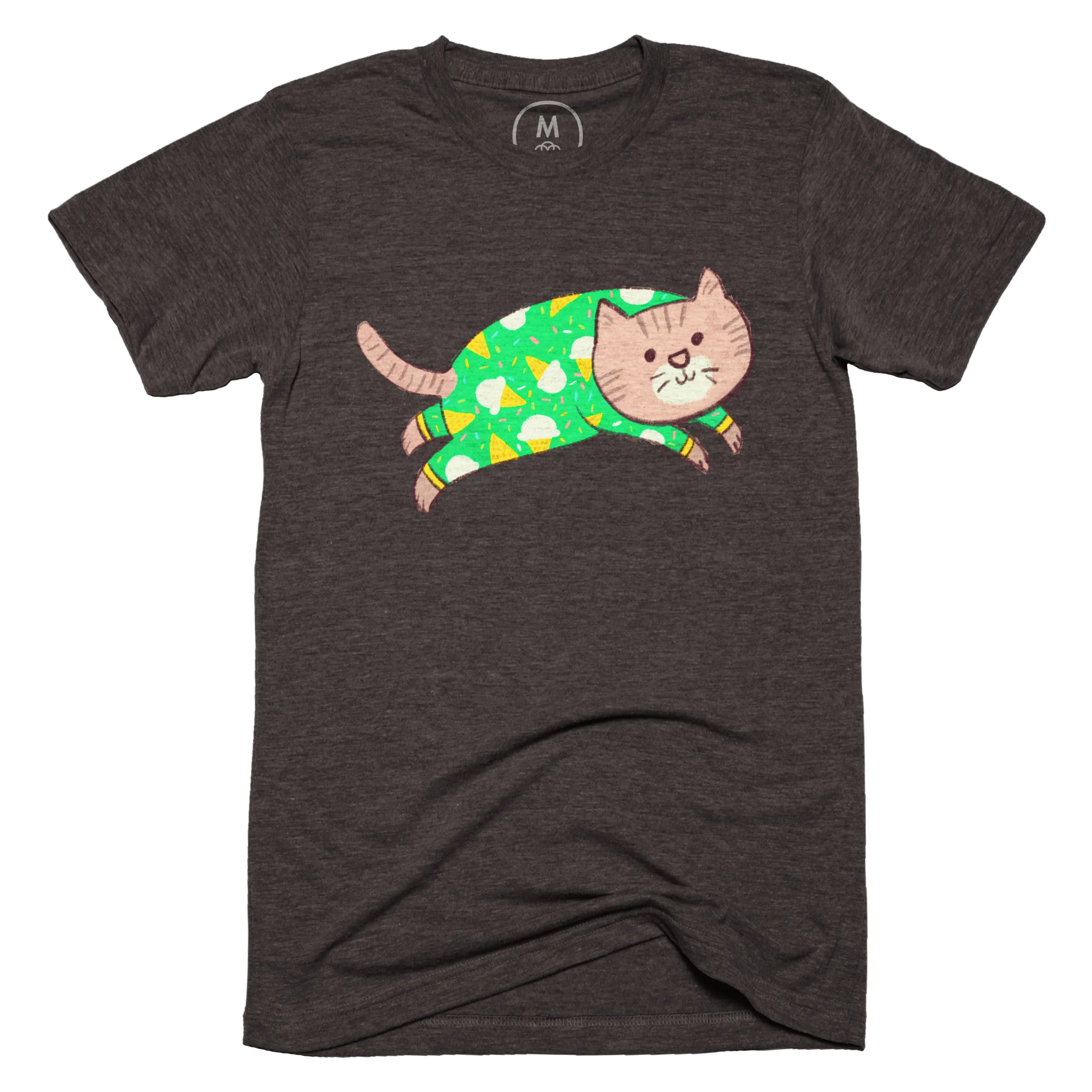 Cat's Pajamas” graphic tee, pullover crewneck, tank, and onesie by