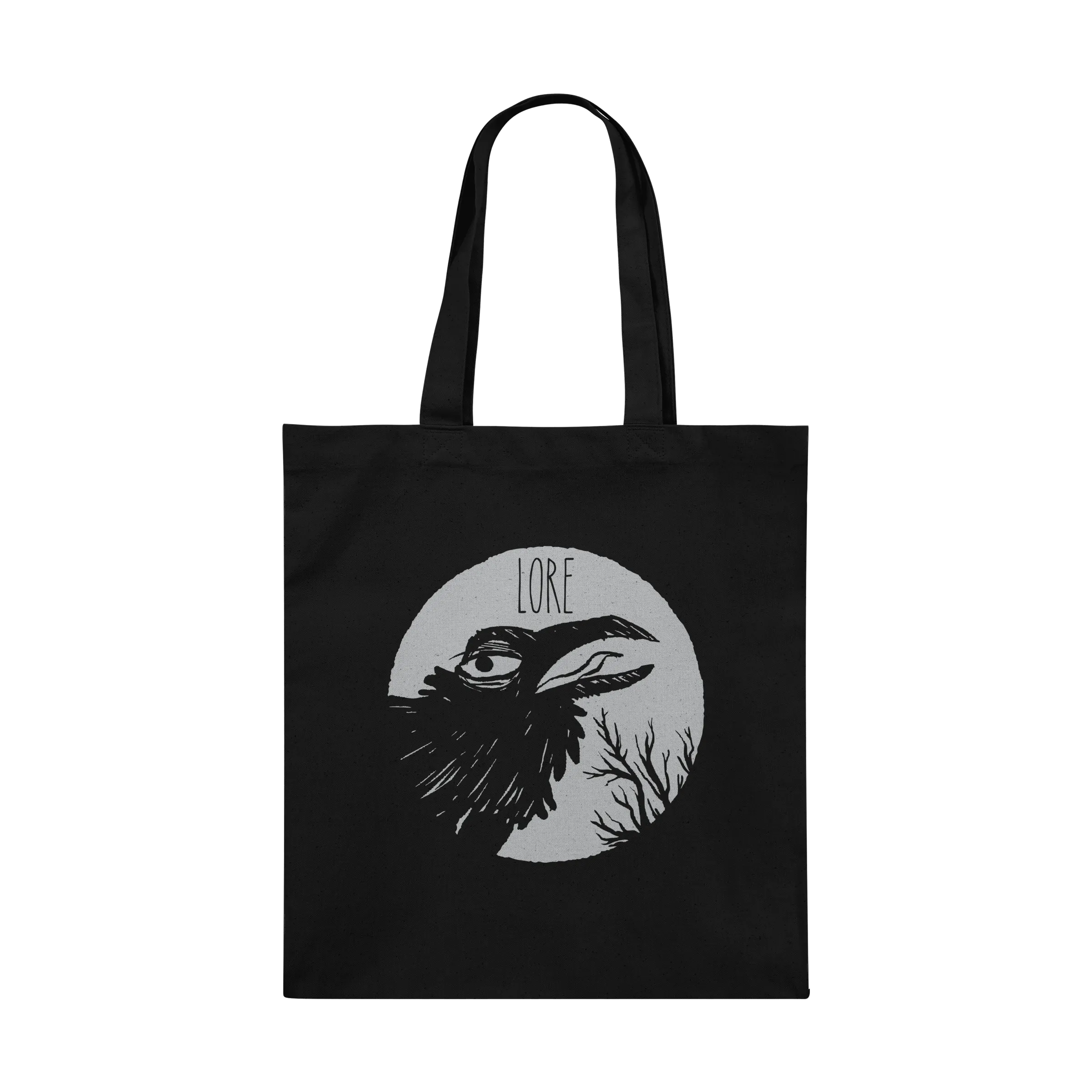 Raven Tote graphic canvas tote by Lore. Cotton Bureau