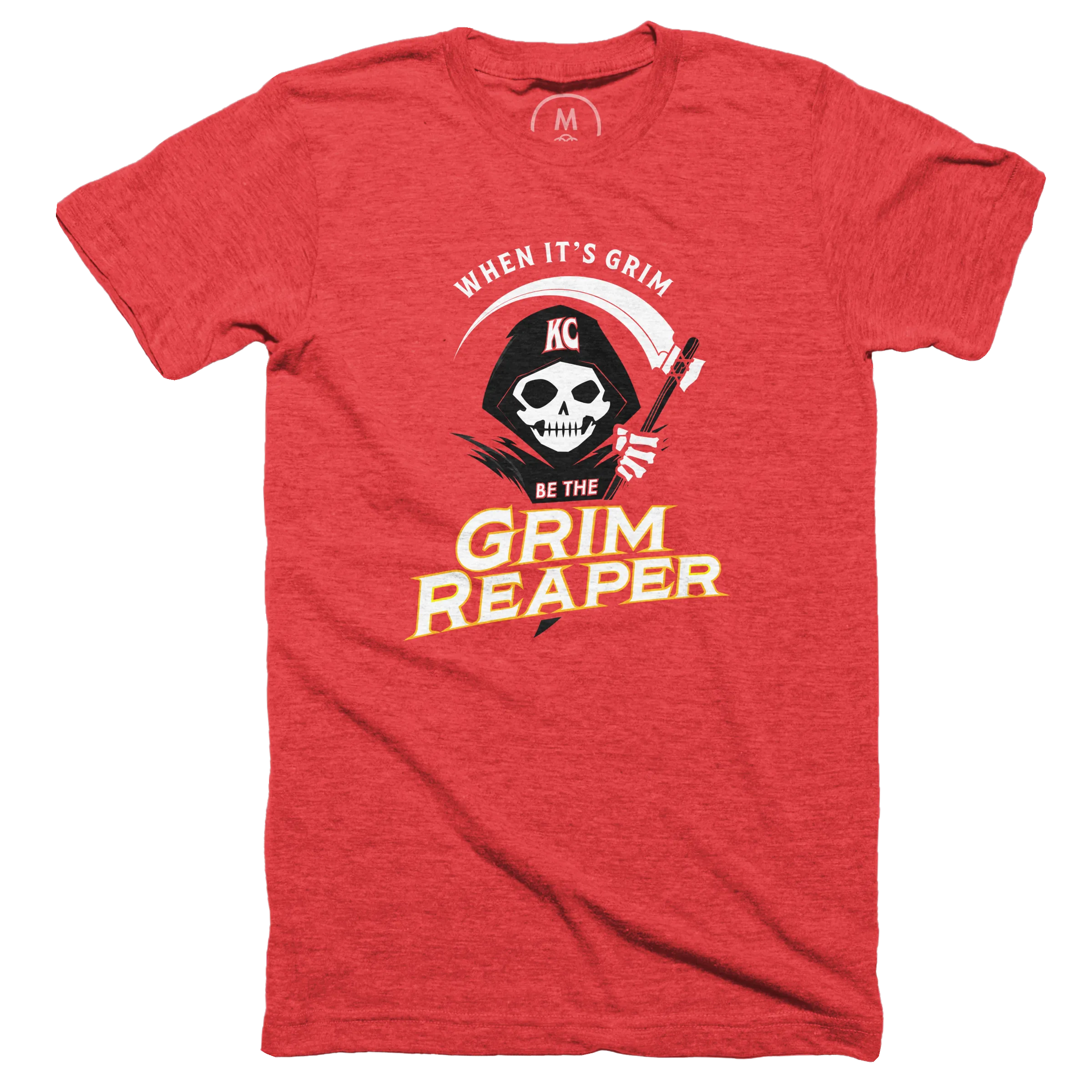 BE the Grim Reaper' (RED)” graphic tee, pullover crewneck