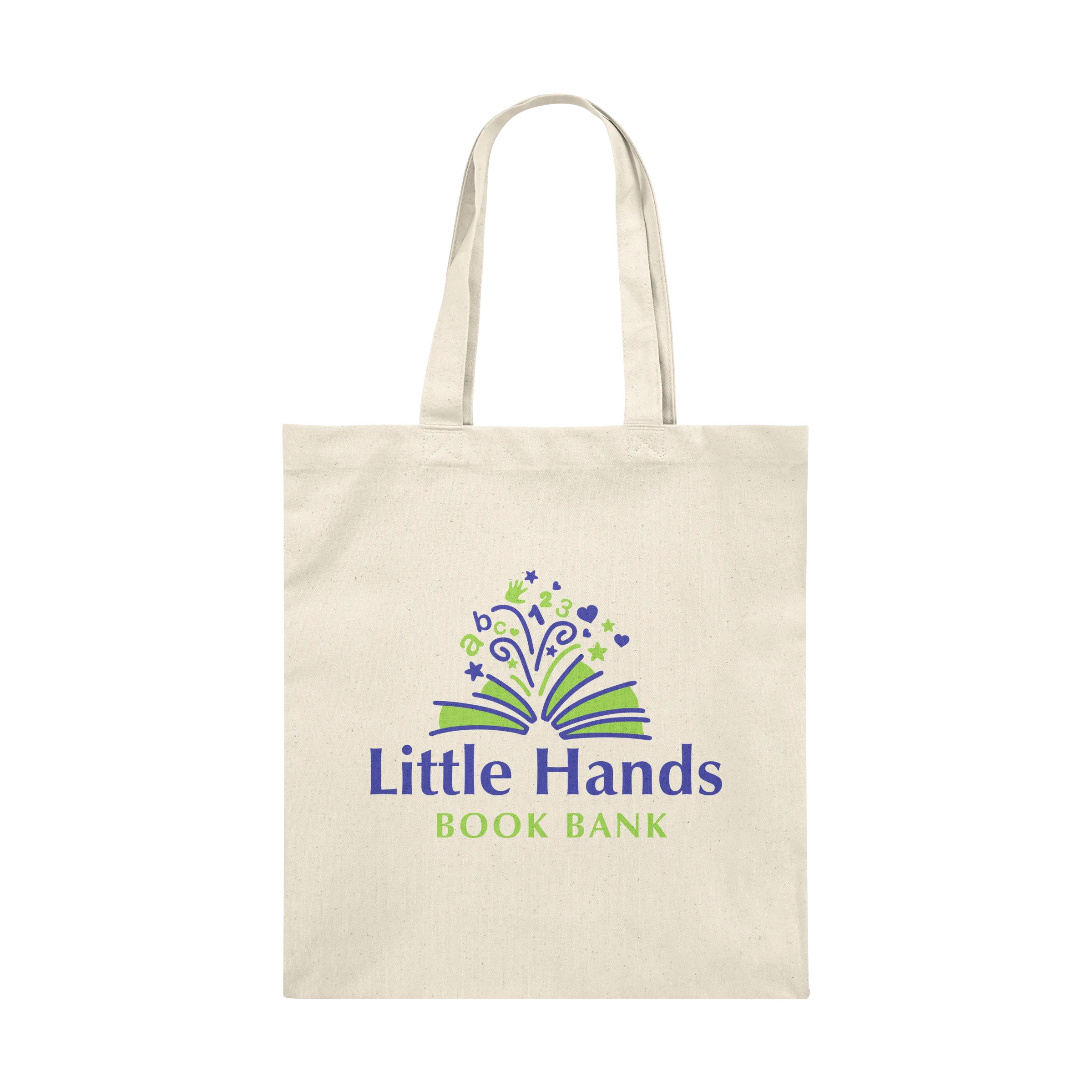 Little Hands Book Bank Tote Bag graphic canvas tote by Little Hands Book Bank. Cotton Bureau