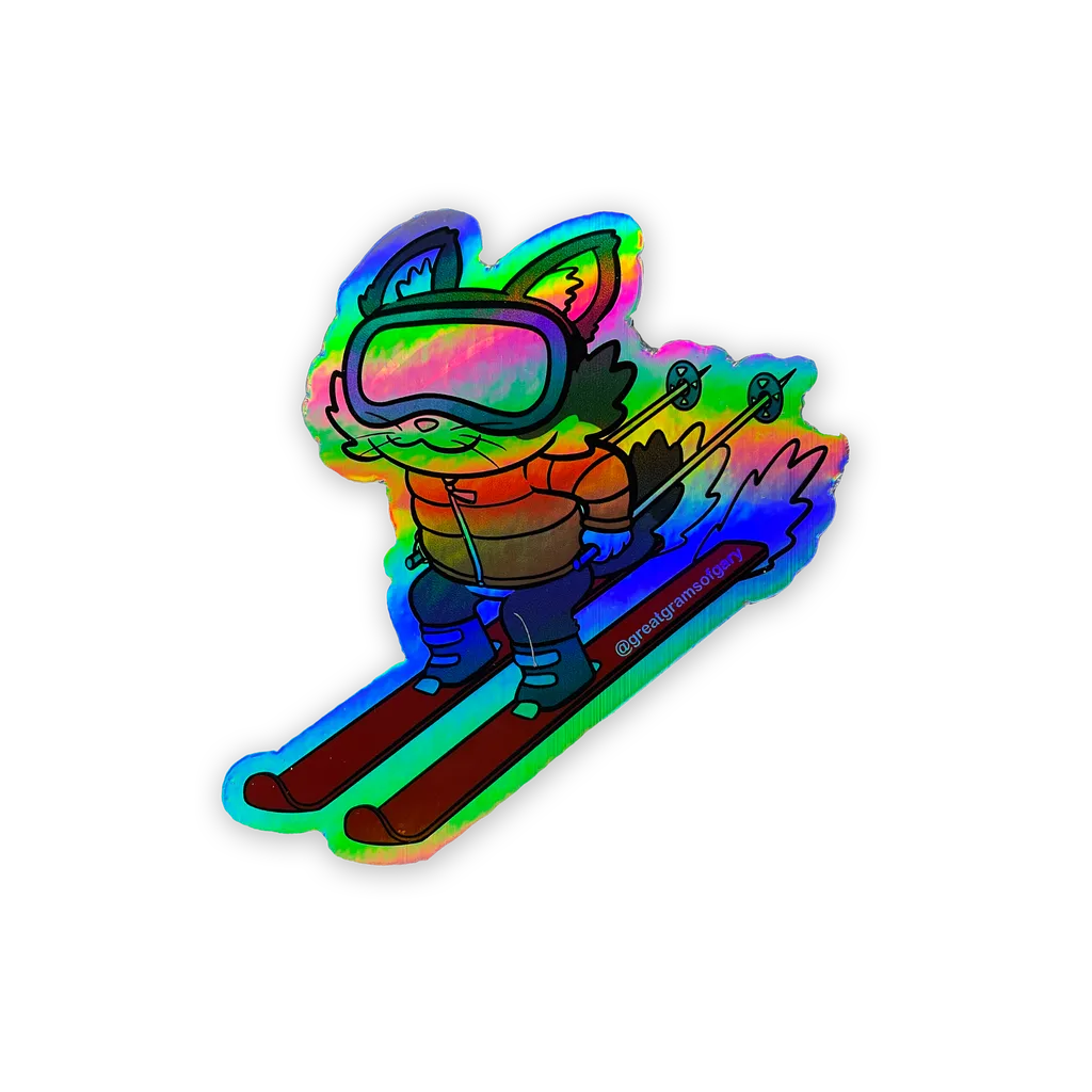 Holographic Ski Goggles Sticker