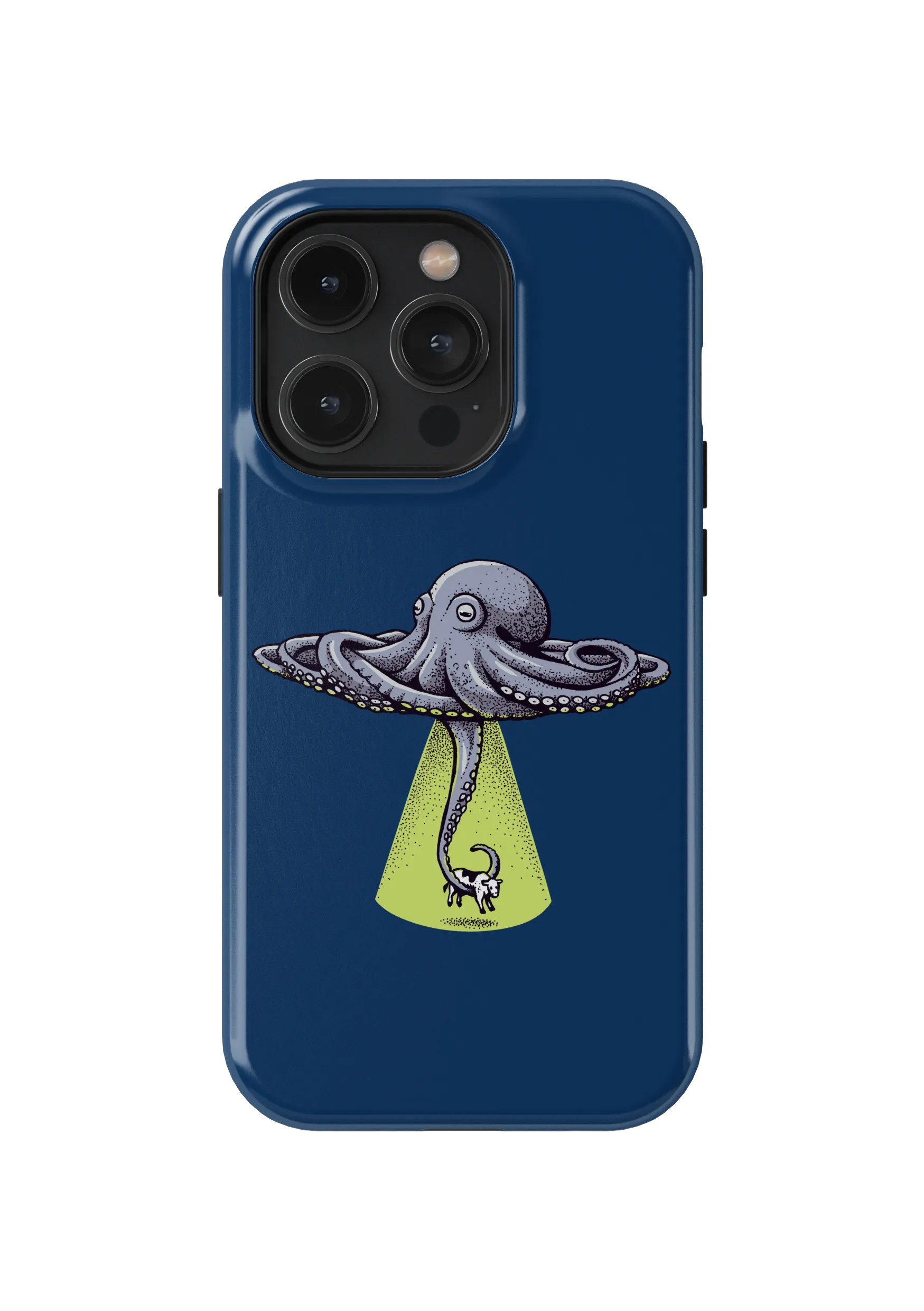 UFO (Unidentified Flying Octopus)” graphic phone case by Habby Art