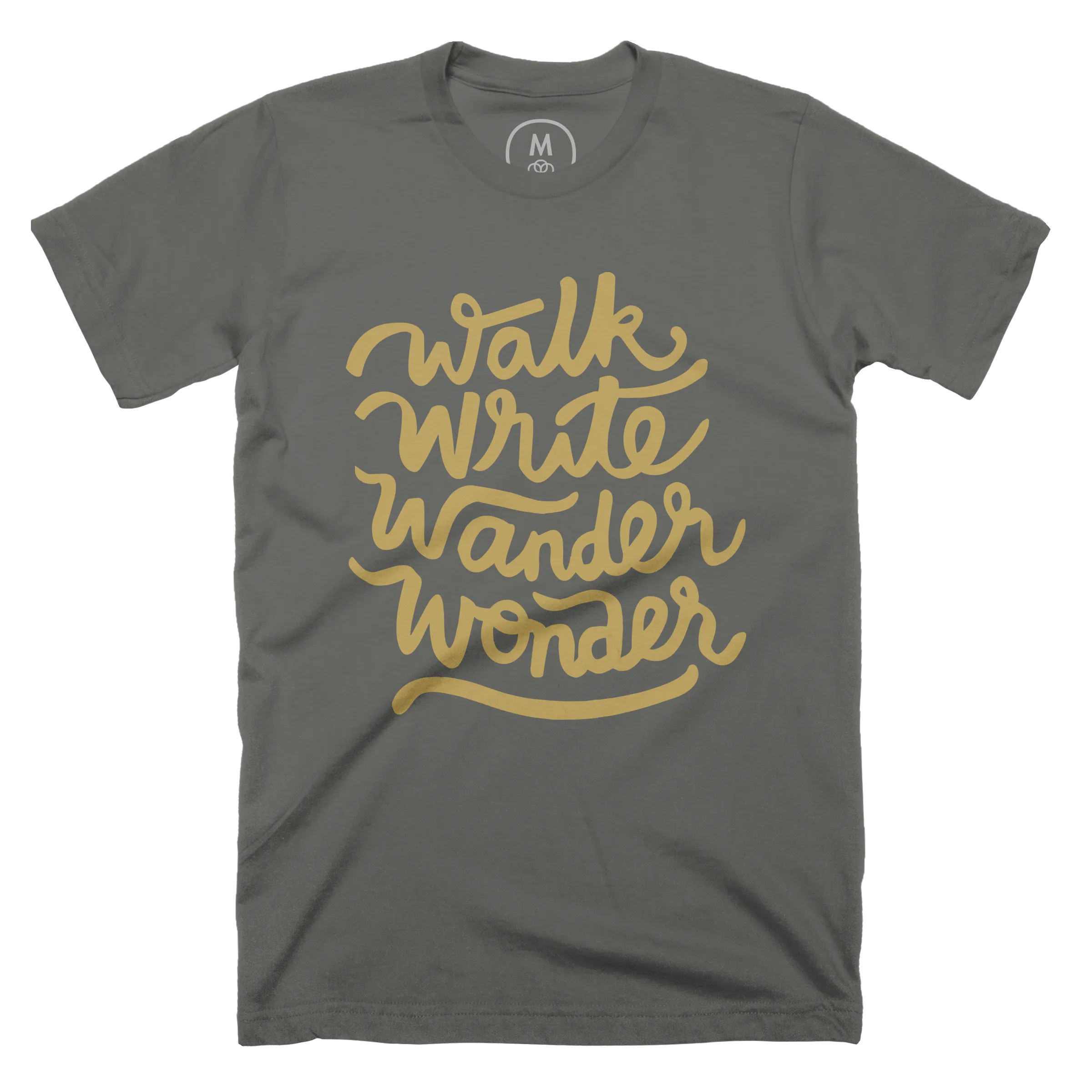 Walk, Write, Wander, Wonder” graphic tee, onesie, tank, and